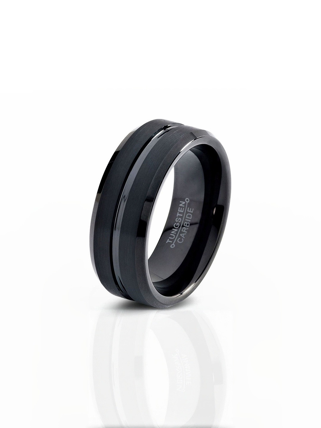 Moneekar Jewels Unisex Black Wedding Band Finger Ring