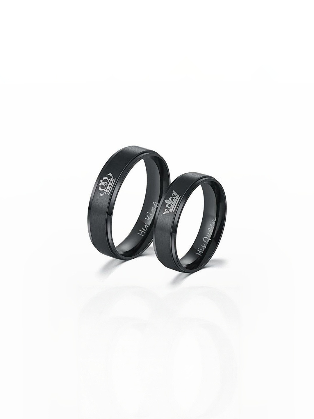Moneekar Jewels Unisex Set of 2 Titanium Finger Rings