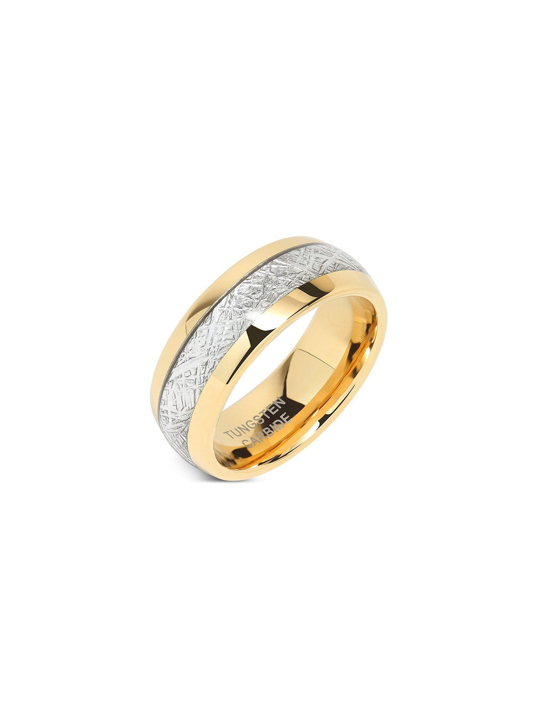 Moneekar Jewels Men Gold-Tone Meteorite Inlay Finger Ring