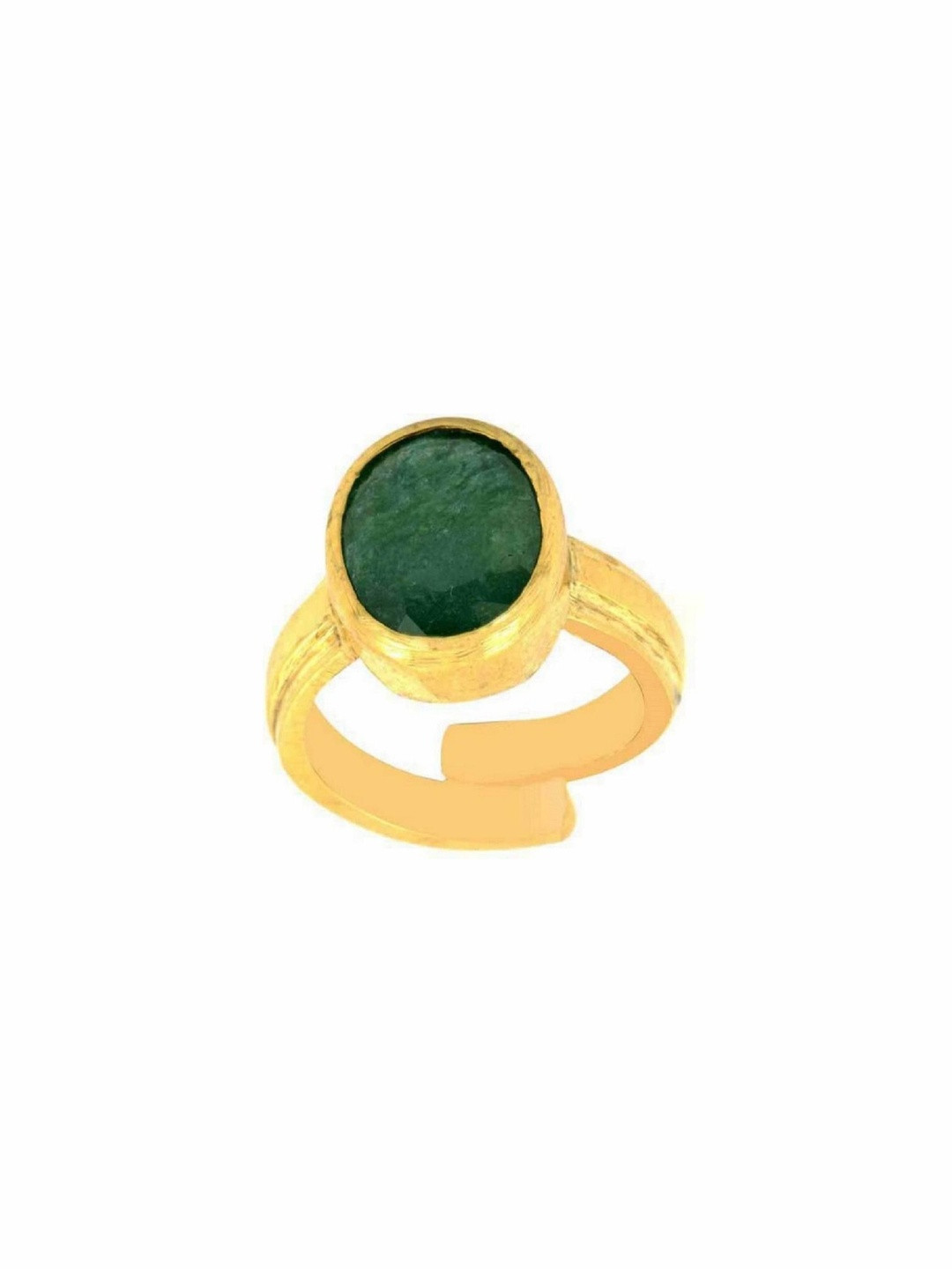 RAVIOUR LIFESTYLE Unisex Green Emerald Panna 5-7cts Finger Ring