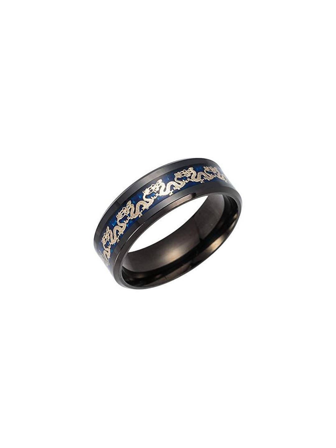 Moneekar Jewels Unisex Stainless Steel Dragon Motif Finger Ring