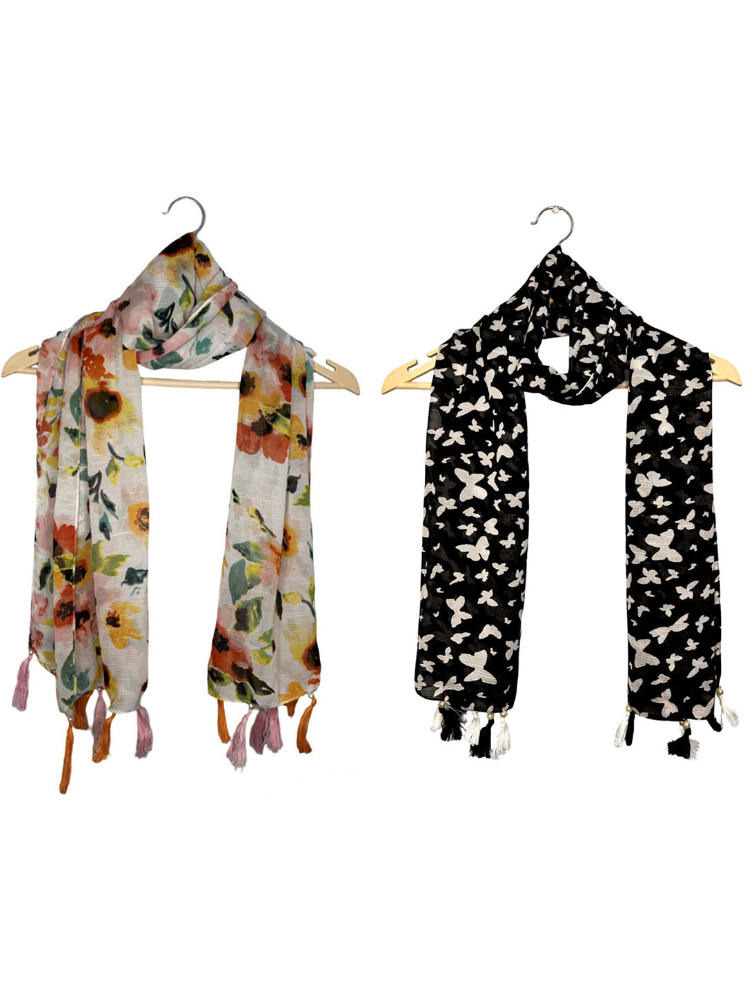 POSHAMPAA be desi Women Pack of 2 Printed Scarf
