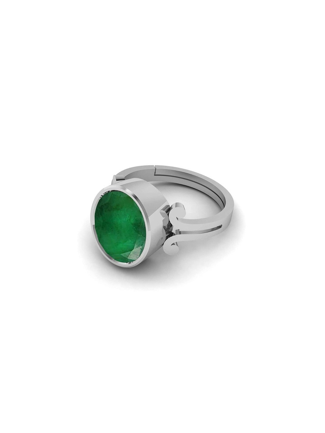 RAVIOUR LIFESTYLE Unisex Emerald Brass Finger Ring