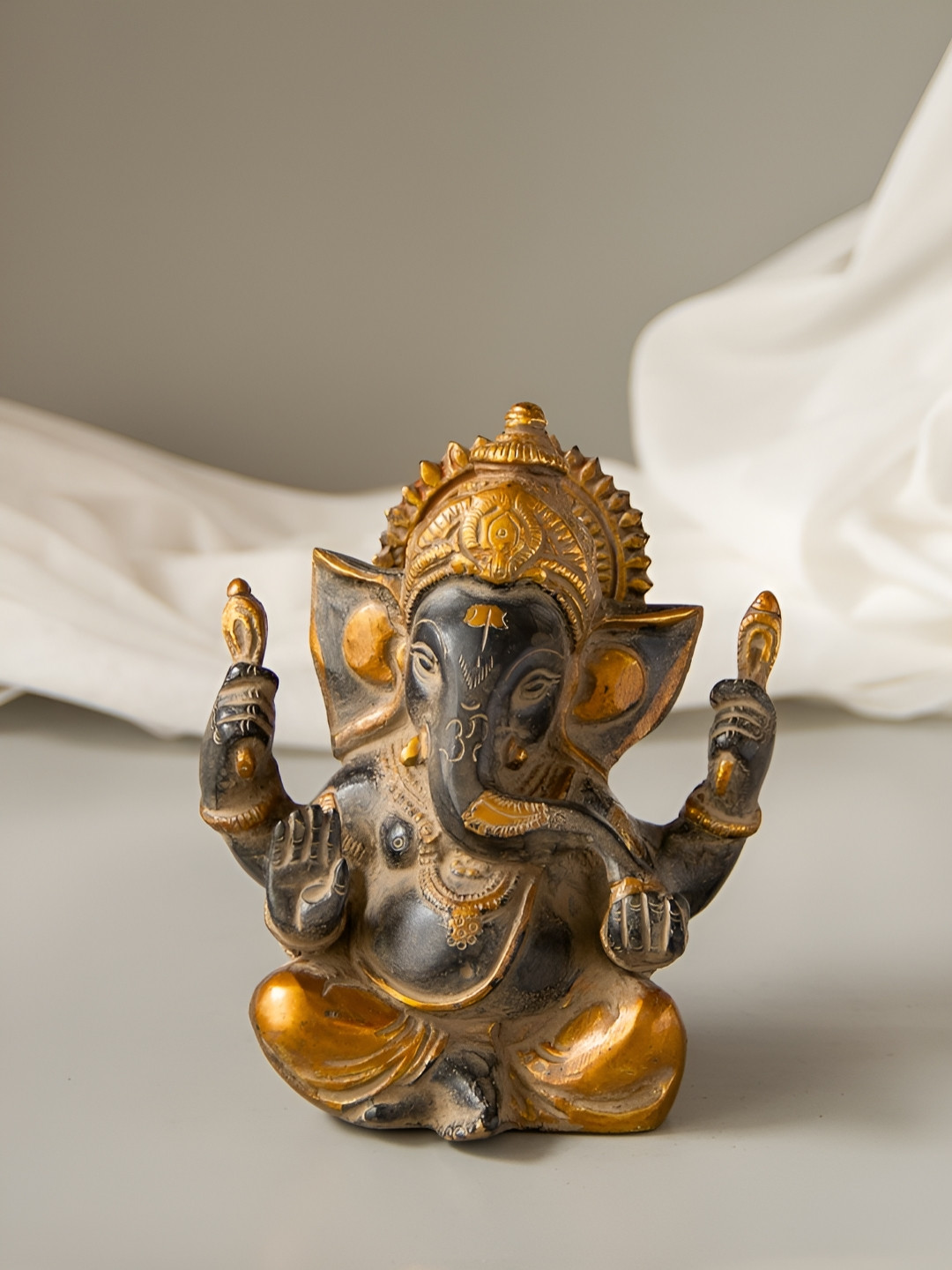 Imli Street Gold-Toned Ganesha in Ashirwad Mudra Religious Idol Showpiece
