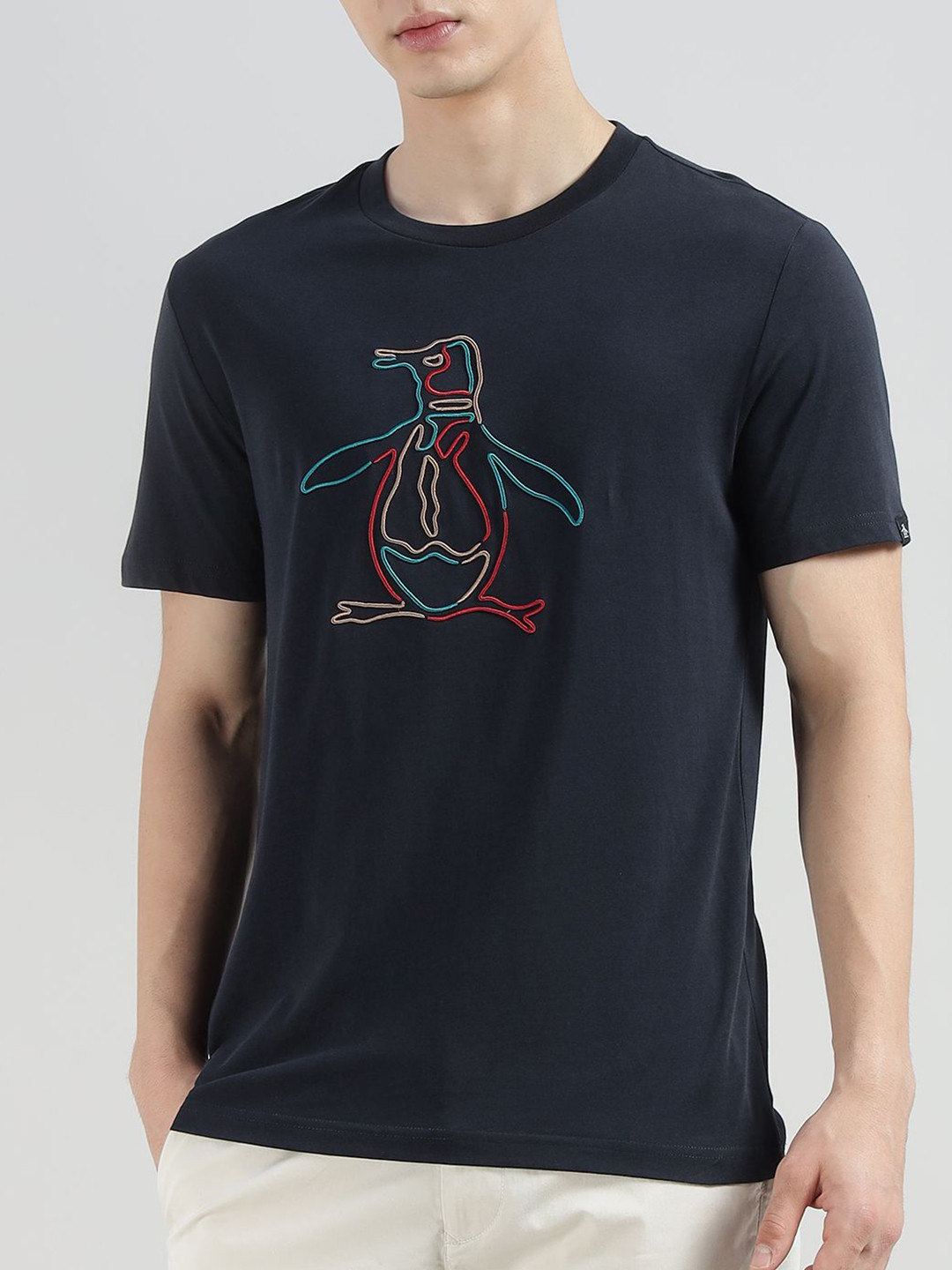 Original Penguin Men Graphic Printed Round Neck Pure Cotton T-shirt