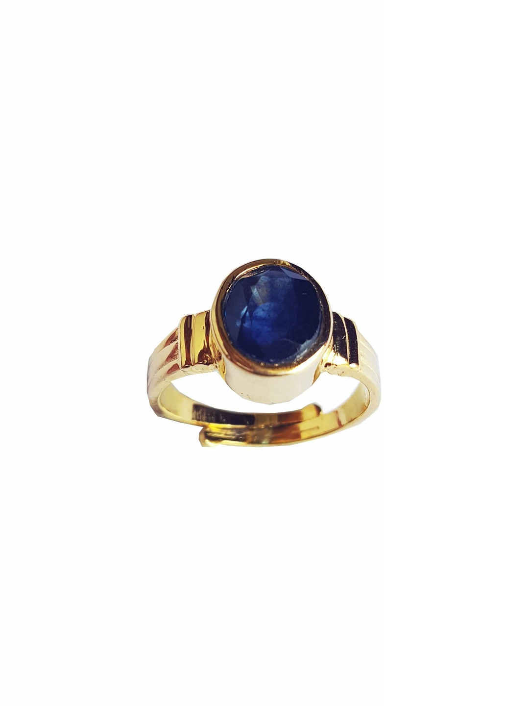 RAVIOUR LIFESTYLE Unisex 18K Gold-Plated Panchdhatu Blue Sapphire Adjustable Finger Ring