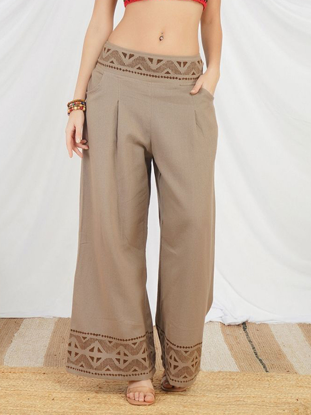 Boholyfe Terra muse Women Wide Legs Cotton Parallel Trousers