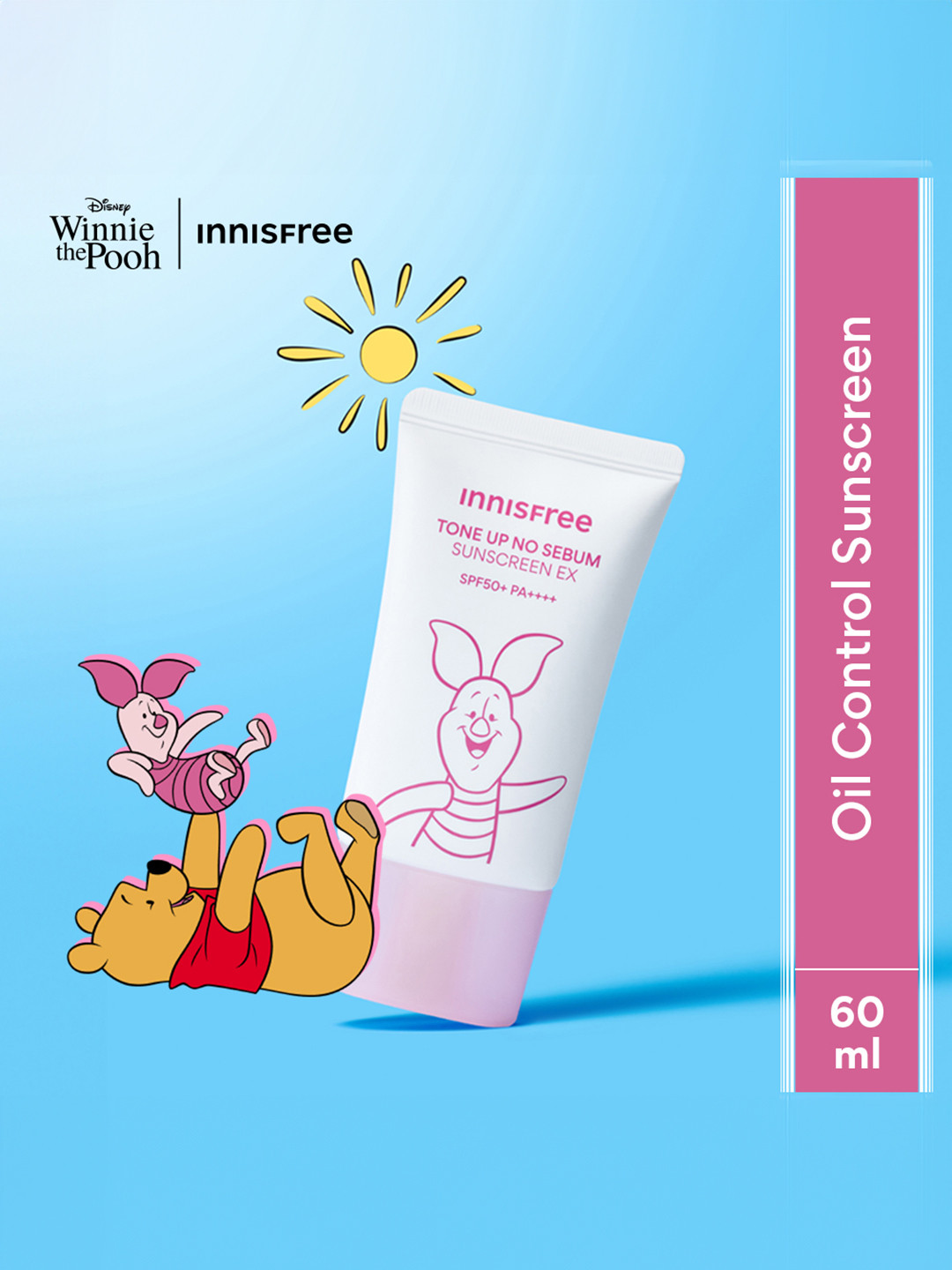 Innisfree Disney Tone Up No Sebum SPF50+ PA++++ Sunscreen Ex - 60 ml