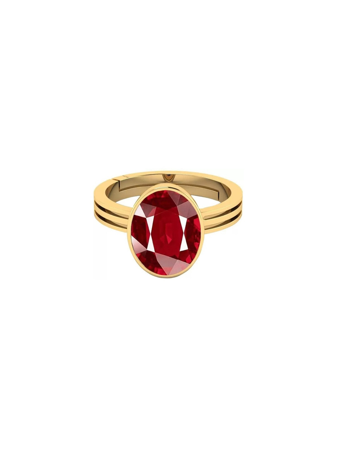 RAVIOUR LIFESTYLE Unisex Unique & Effective Ruby Manik Brass Finger Ring