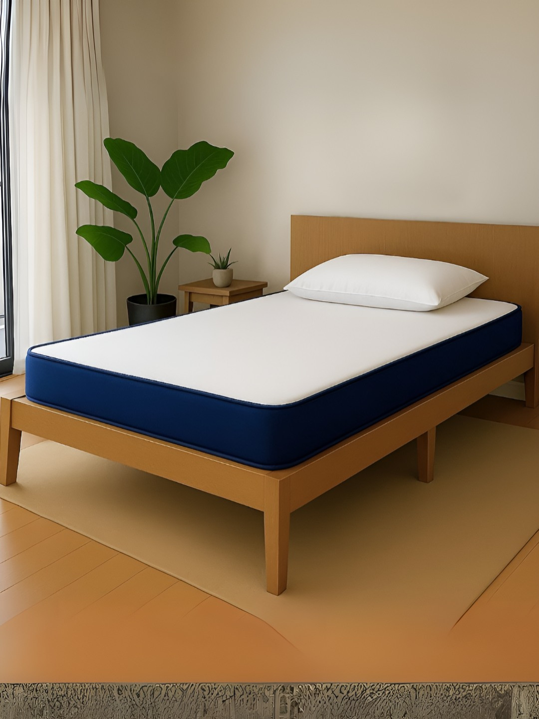 Royaloak White & Blue Memory Quilted Orthopedic Dynamic Single Mattress