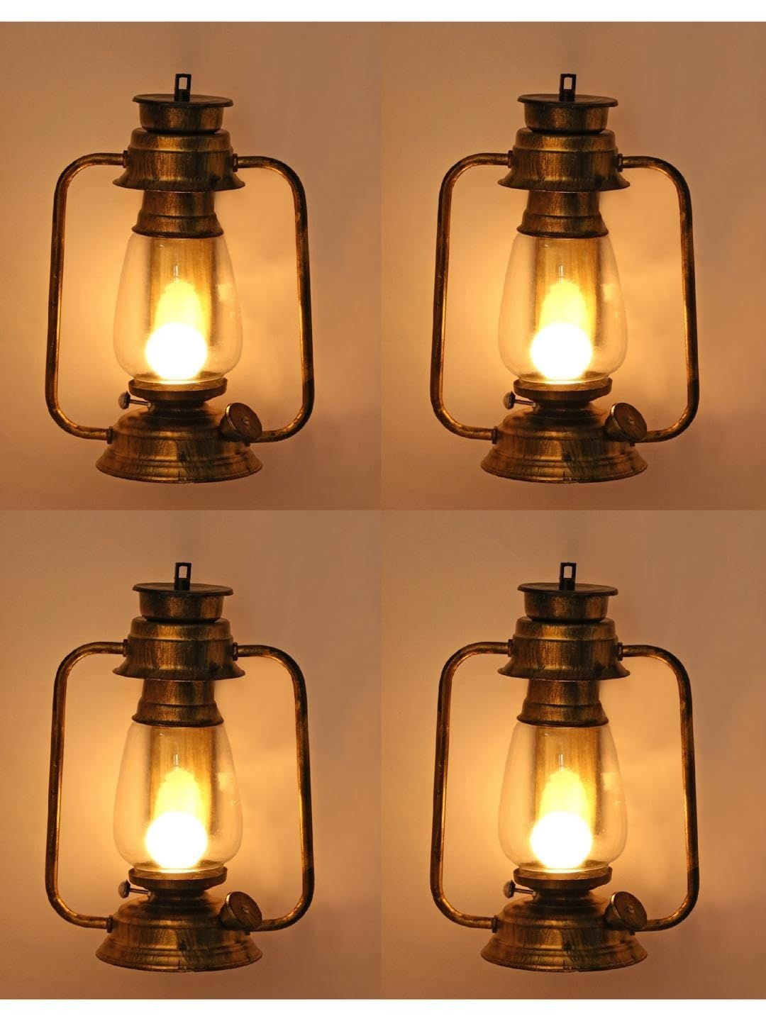 1ST TIME Gold-Toned Set of 4 Traditional Abstract Shaped Wall Lamp