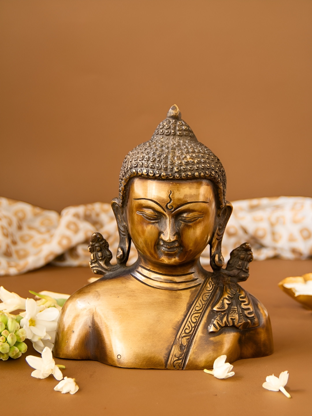 Imli Street Brown The Buddha Bust  Religious Idol Showpiece