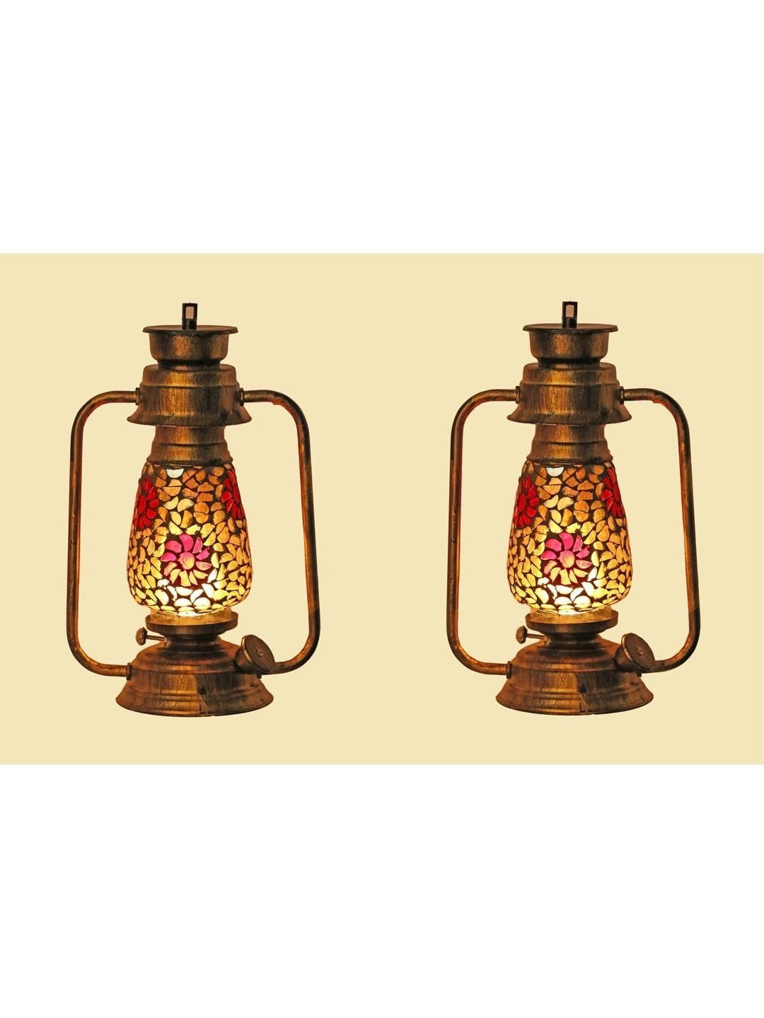 1st Time Pack Of 2 Antique Style Wall Lamp Colorful Mosaic Designer Lighting