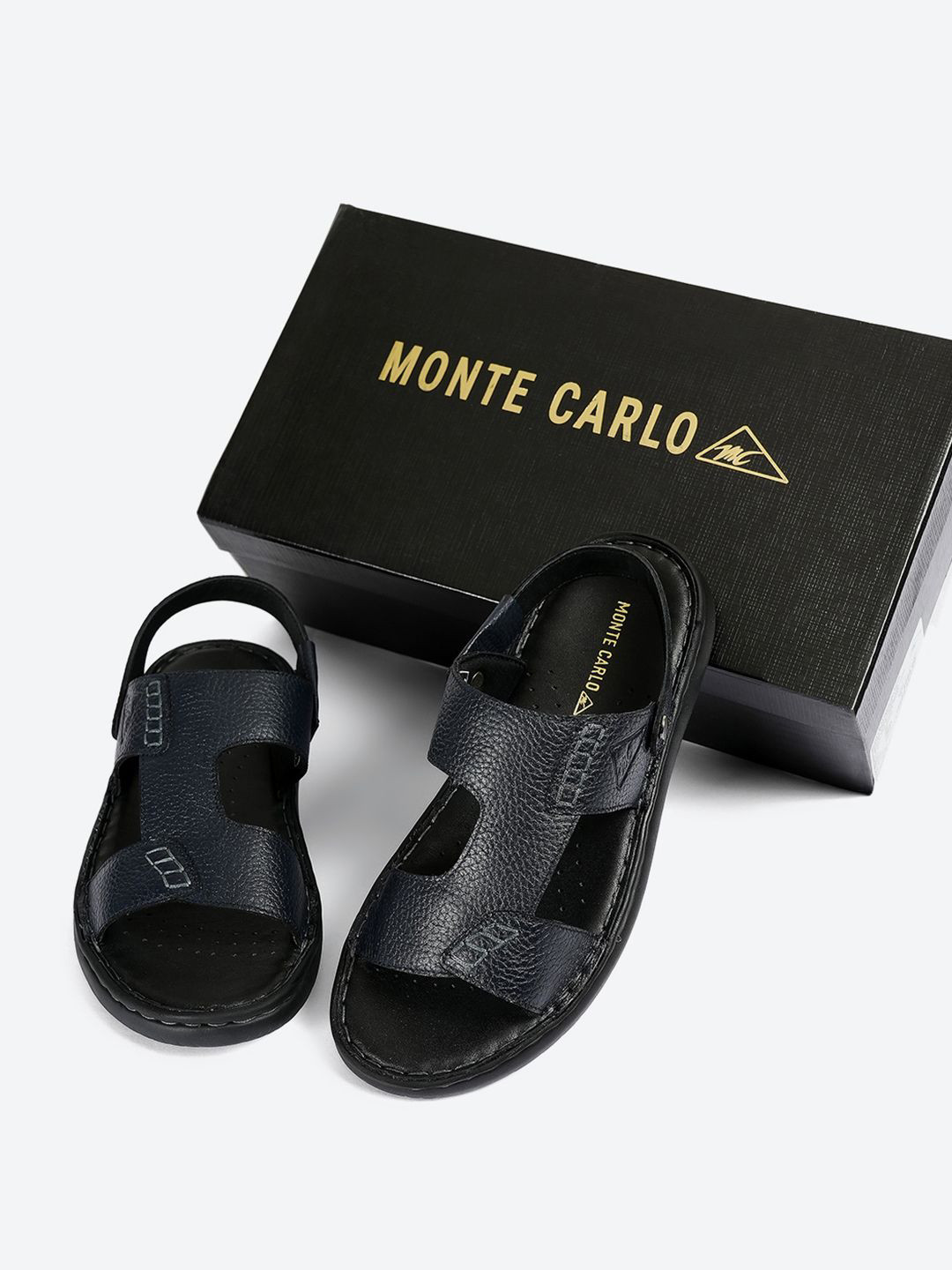 Monte Carlo Cushioned Footbed Buckle Leather Comfort Sandals