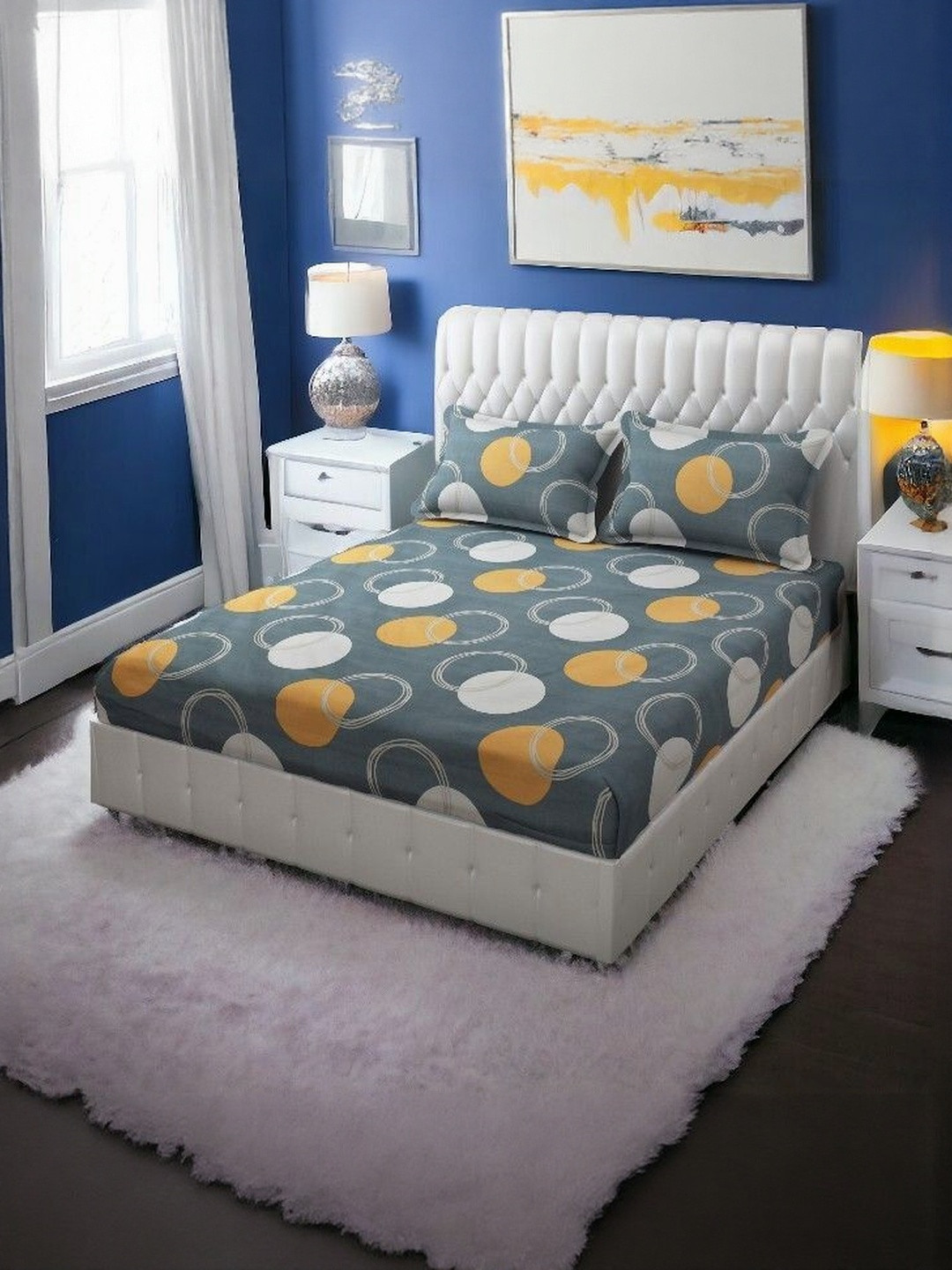 WELLNEST Floral Queen Bedsheet with 2 Pillow Covers