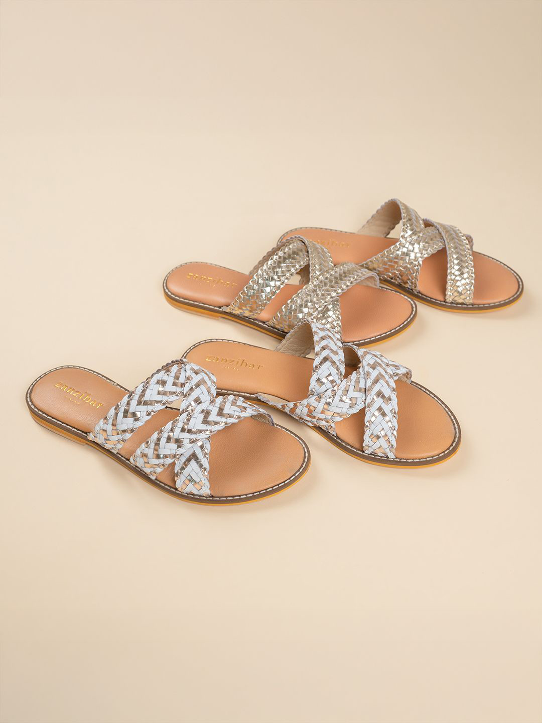 Zanzibar Living Women Metallic Open Toe Flats