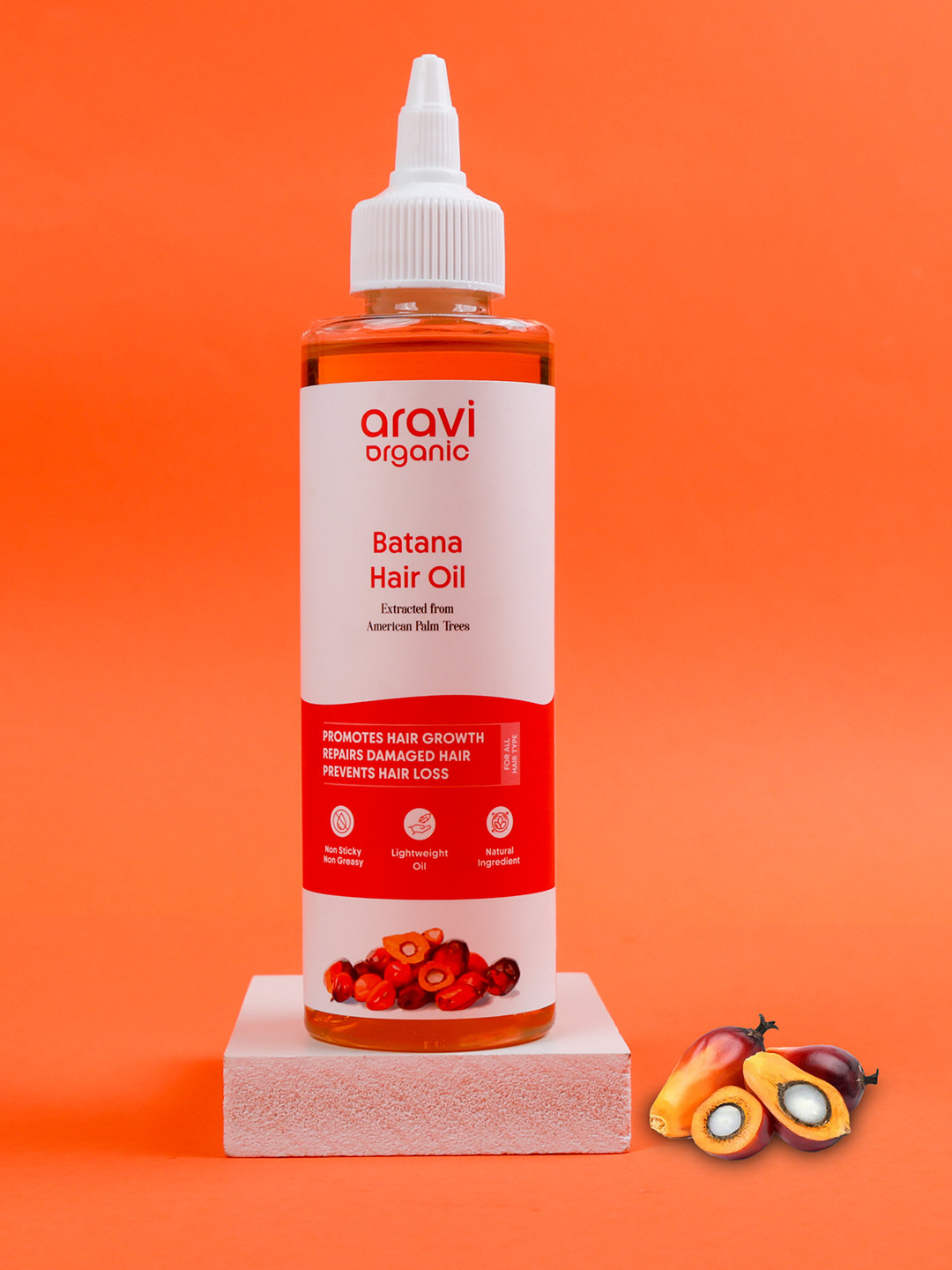 Aravi Organic Batana Hair Oil For Hair Growth - Derived From American Oil Palm Nut - 200ml