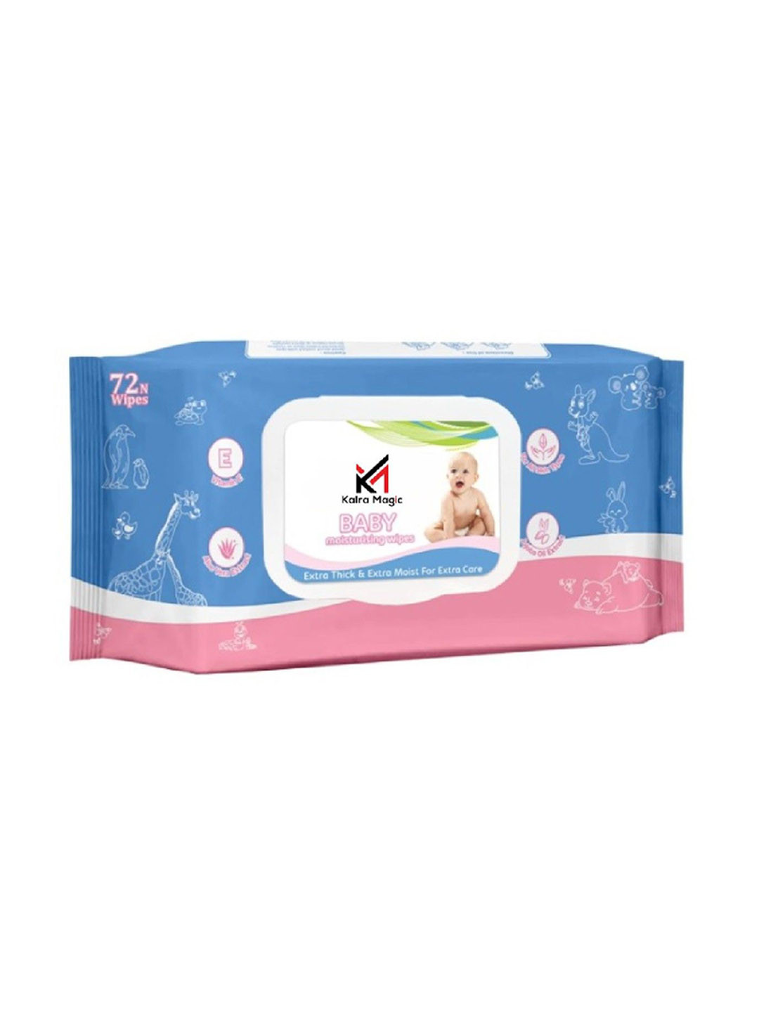 Kalra Magic Baby Wet Wipes With Aloevera - 72 Pieces