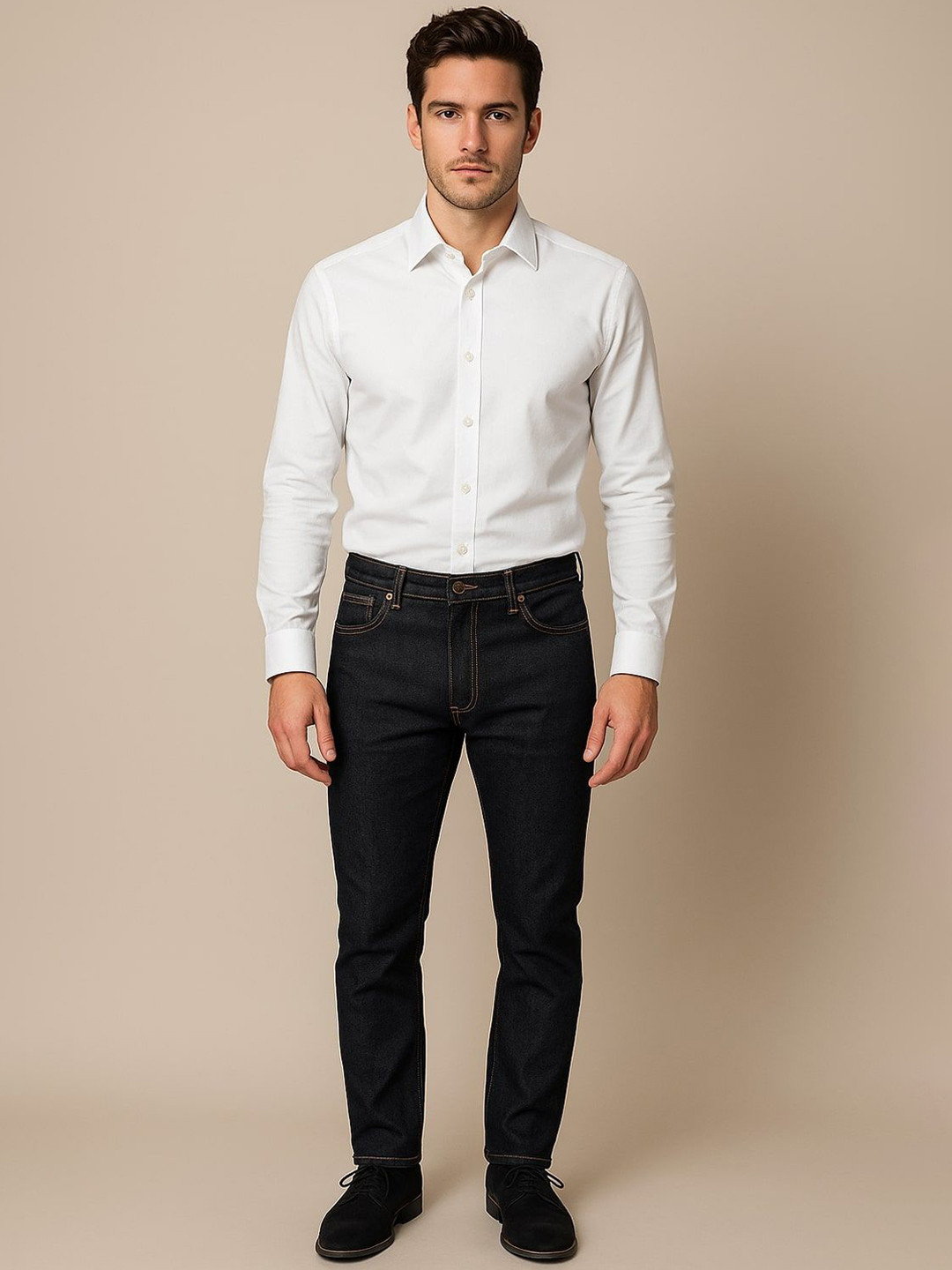 JUMP USA Men Comfort Straight Fit Mid-Rise Stretchable Jeans