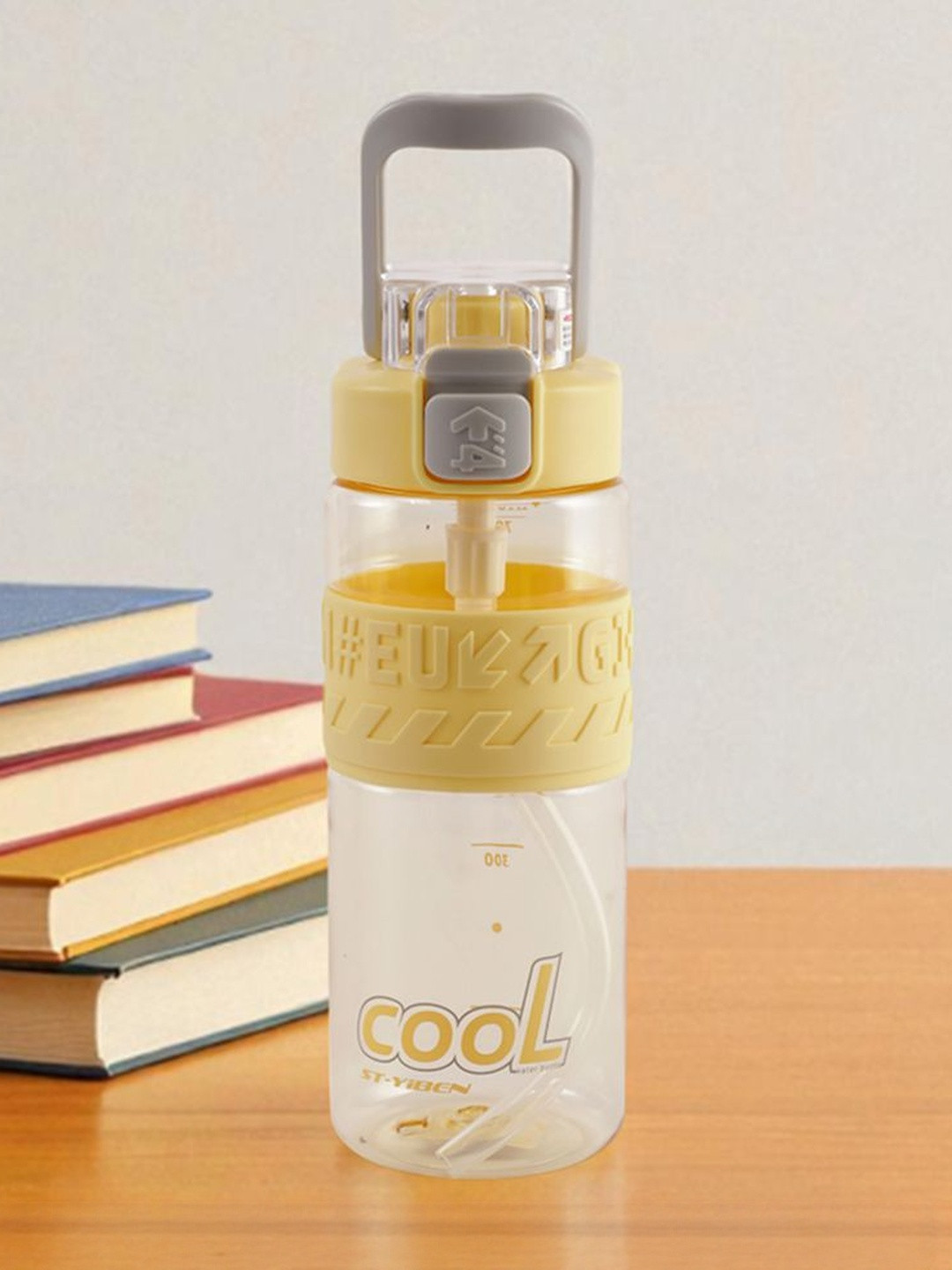 AARVI DECOR STUDIO Yellow & Transparent Plastic Solid Water Bottle