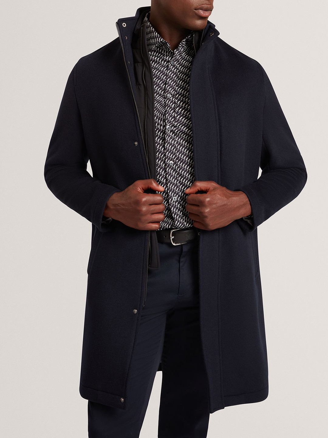 Ted Baker Men Stand Collar Solid Tailored Jacket