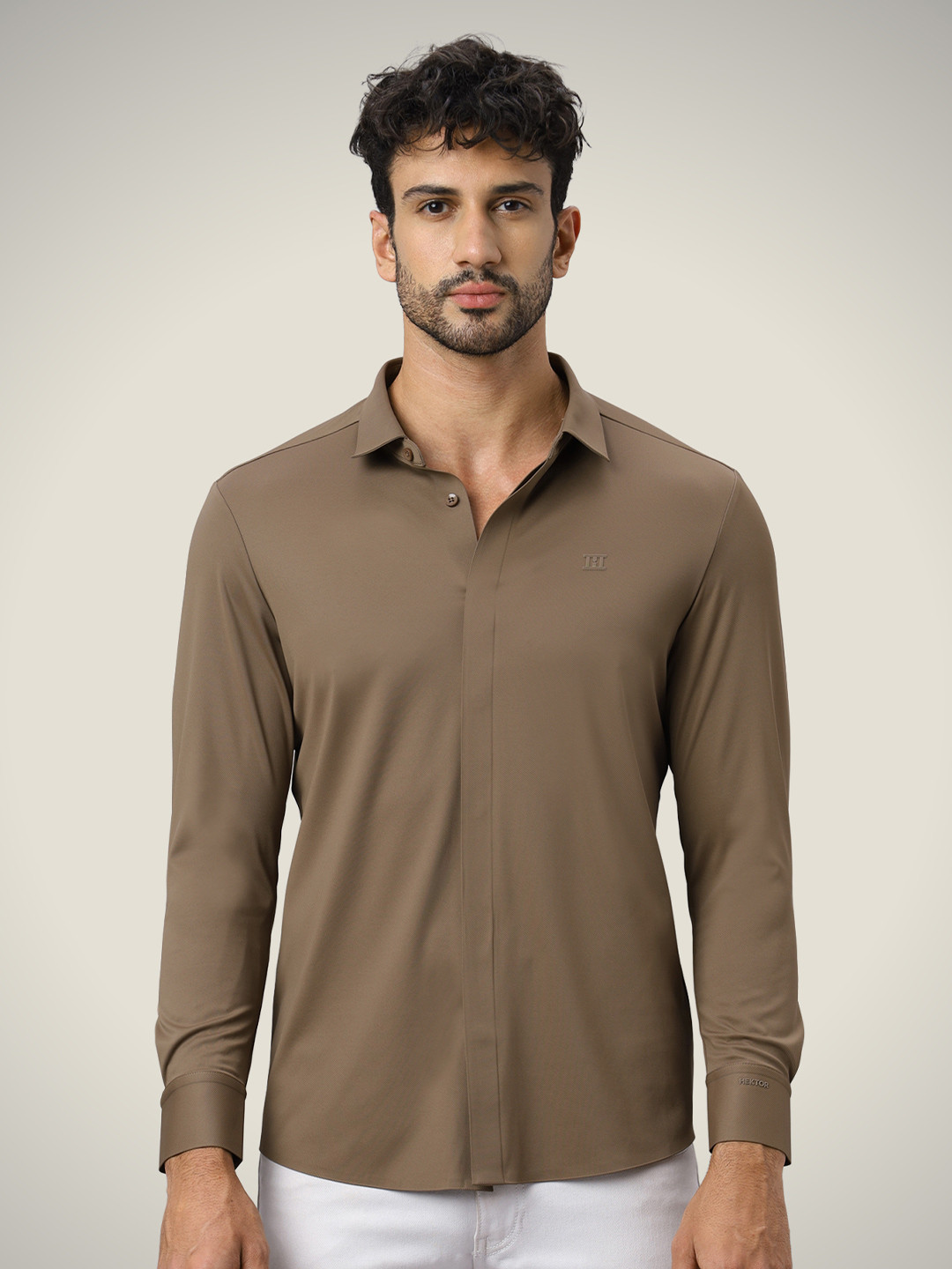 Hektor Twill Hidden Button Bonded Shirt Wrinkle Resistant&Moisture Wicking Shirt