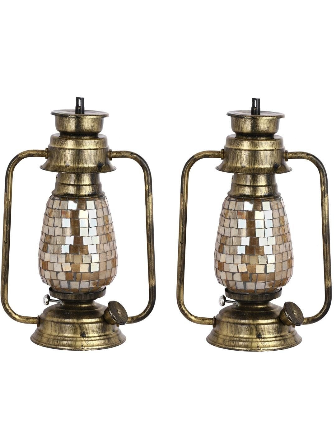 1ST TIME Pack Of 2 Metal Cylinder Textured Vintage Wall Lamp