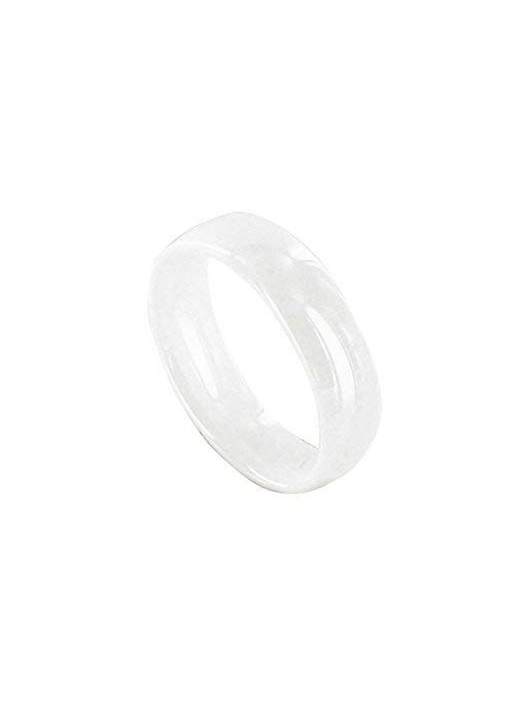 Moneekar Jewels Unisex White Ceramic Classic High-Polish Finger Ring