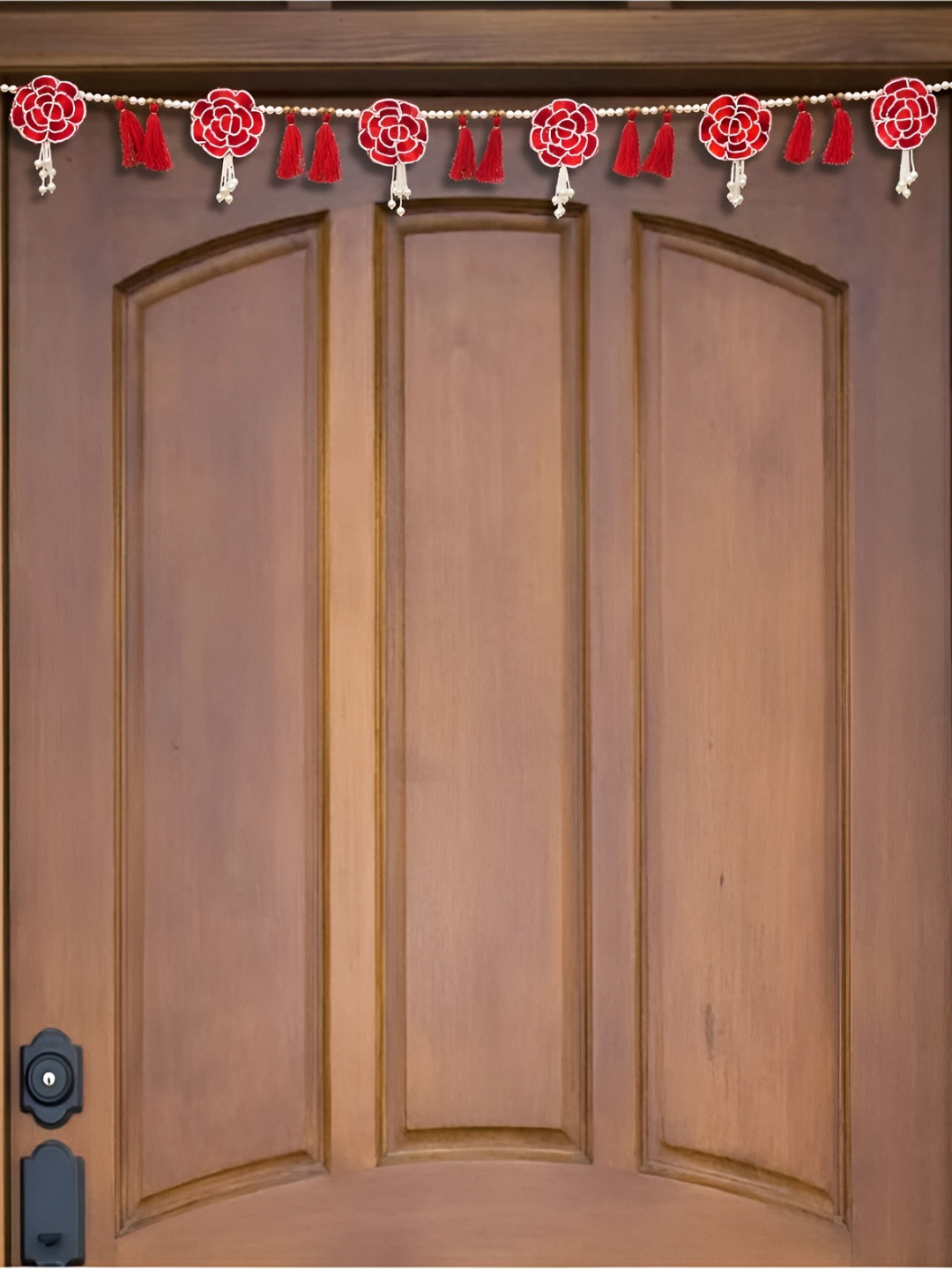eCraftIndia Red & White Flower Toran