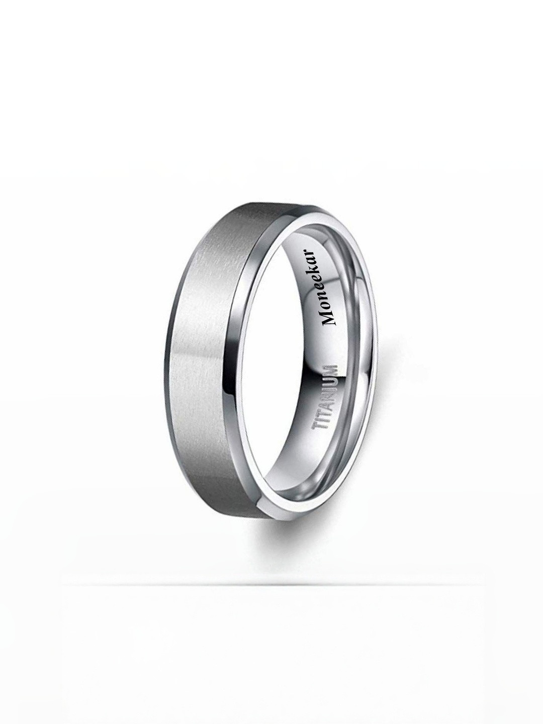 Moneekar Jewels Unisex Titanium Matte Comfort-Fit Finger Ring