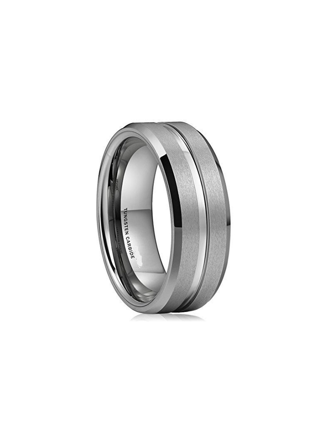 Moneekar Jewels Unisex Silver Colour Tungsten Carbide Comfort Fit Wedding Band Finger Ring