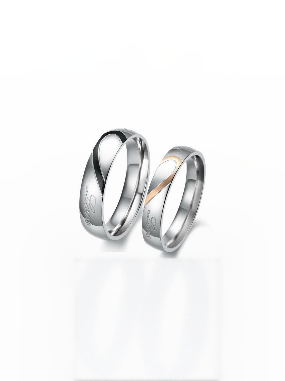 Moneekar Jewels Unisex Stainless Steel Love Band Finger Ring