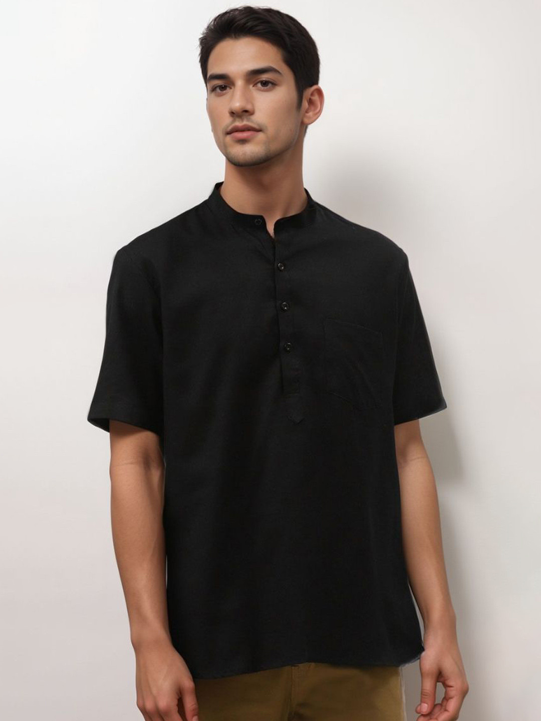 Darbar inn Men Mandarin Collar Cotton Kurta