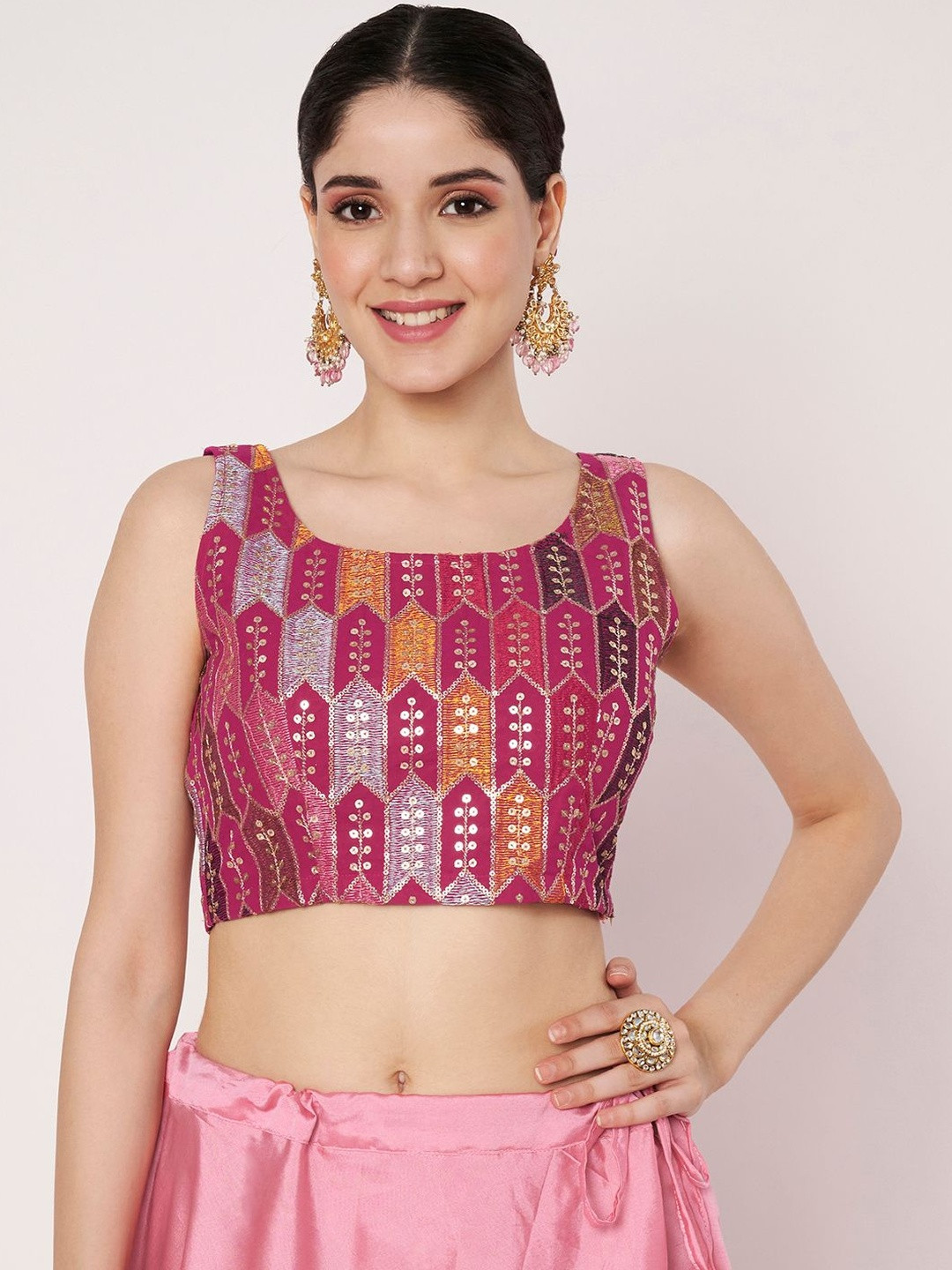 studio rasa Women Embroidered Readymade Crop Top
