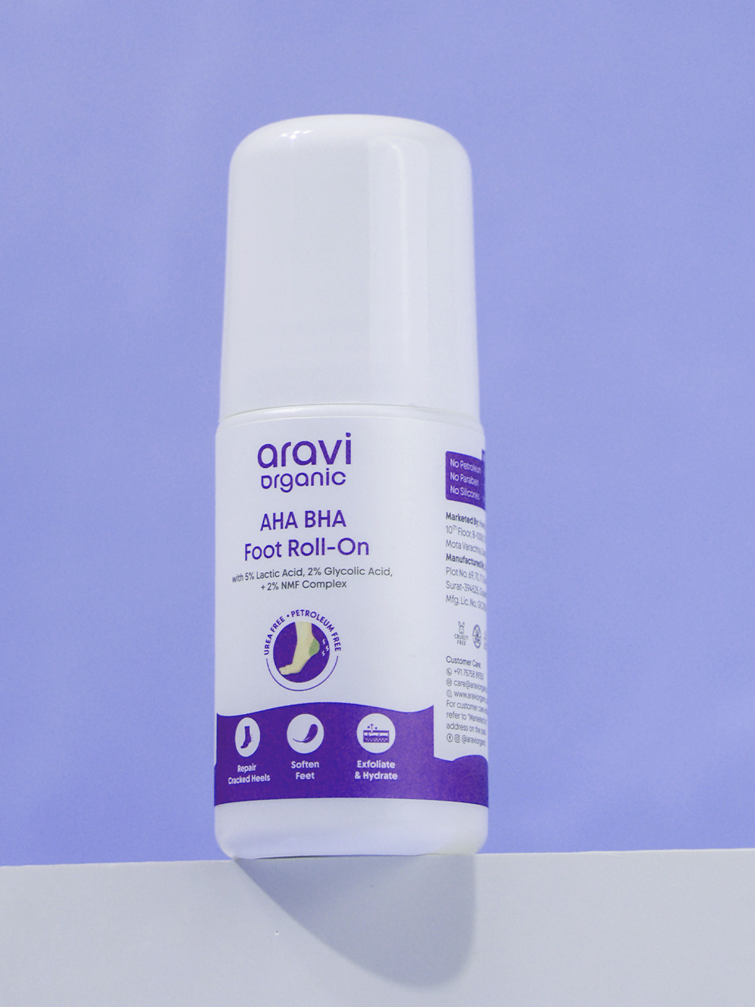 Aravi Organic AHA BHA Foot Roll-On- 50 ml