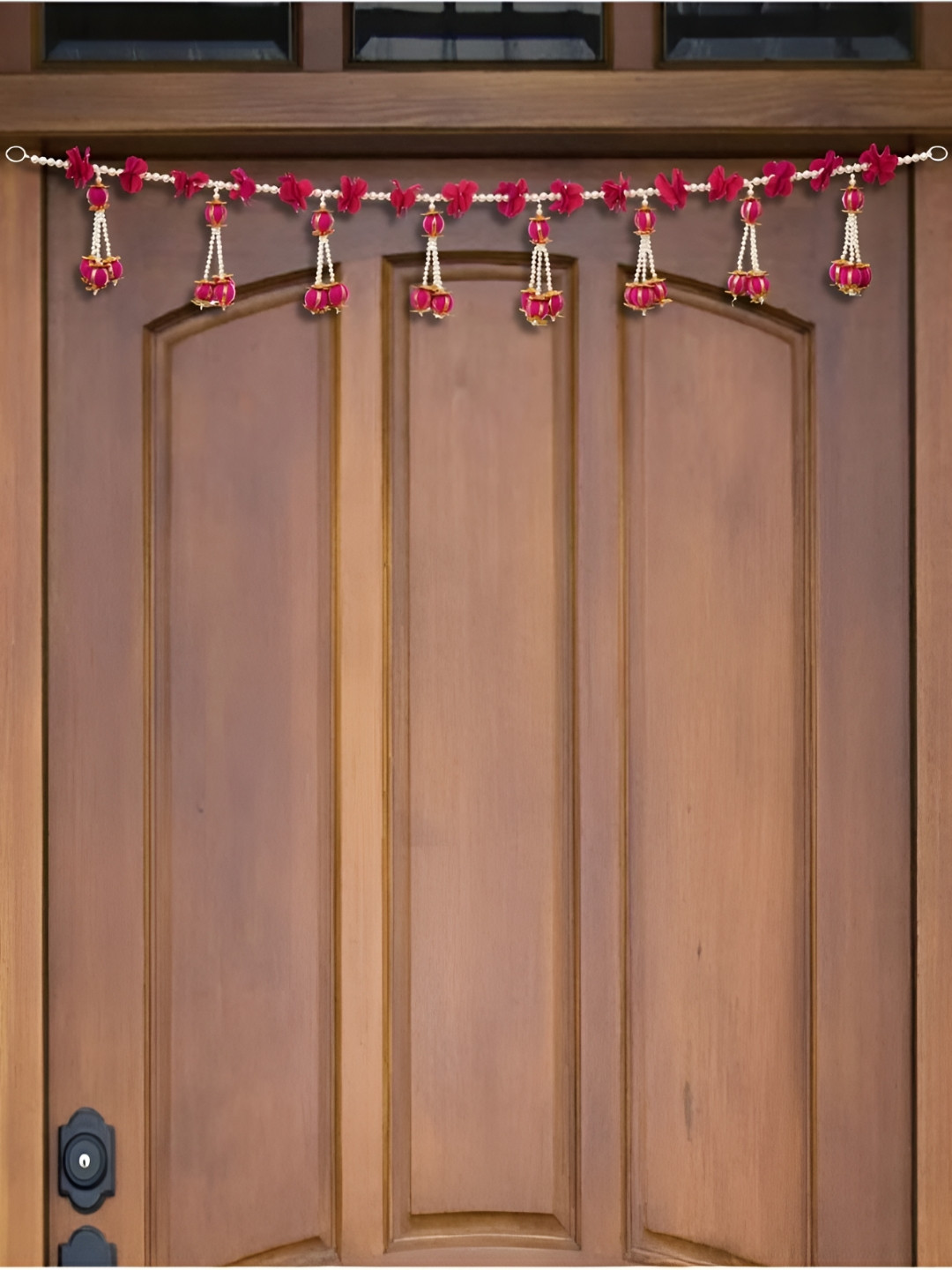 eCraftIndia Red & White Flower Toran