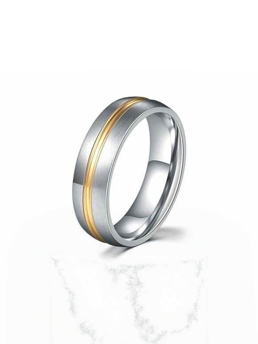 Moneekar Jewels Unisex Stainless Steel Silver Tone Ring