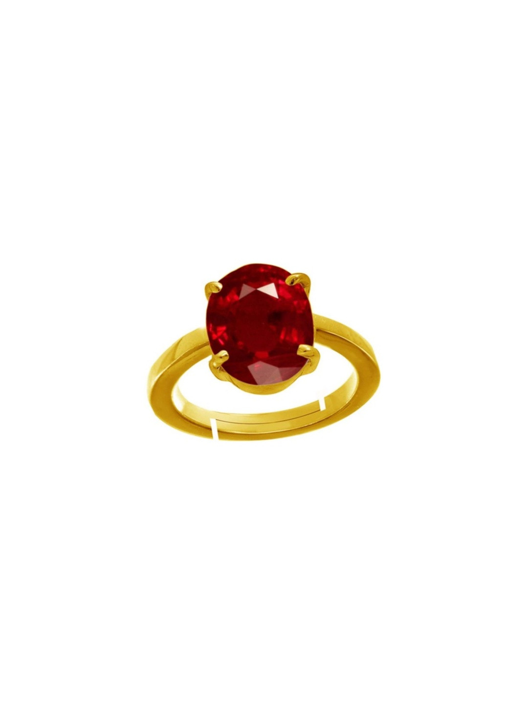 RAVIOUR LIFESTYLE Unisex Gold-Plated Adjustable Finger Ring with Red Stone