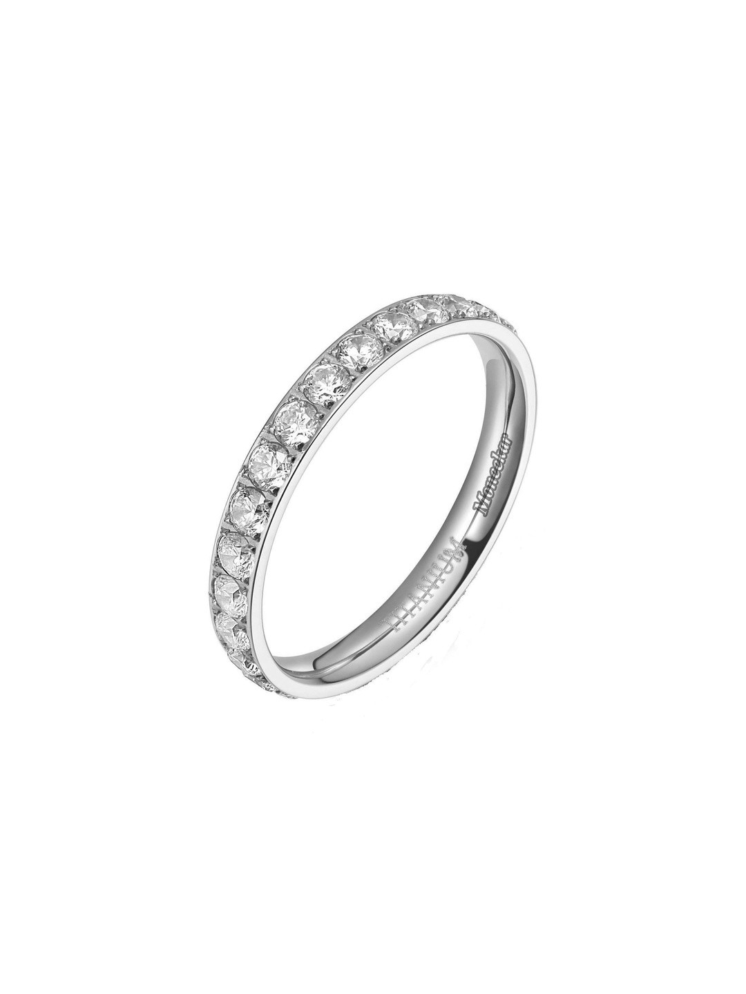 Moneekar Jewels Women Titanium Cubic Zirconia Eternity Finger Ring