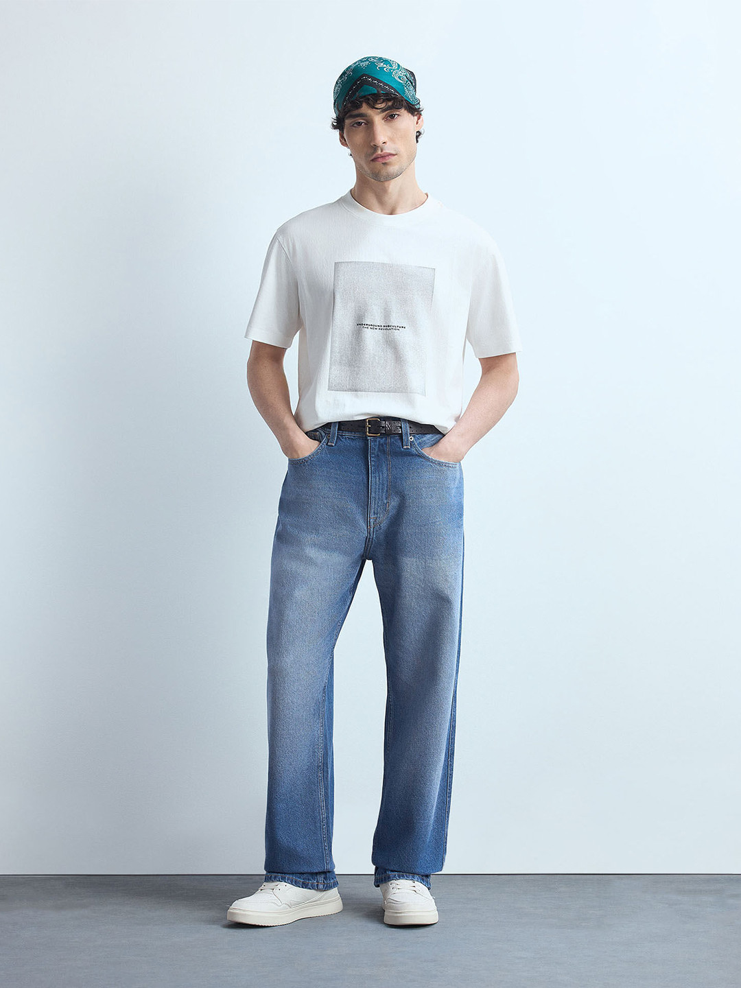 Flying Machine Men Cobain 90's Loose Fit Light Fade Non Stretchable Jeans