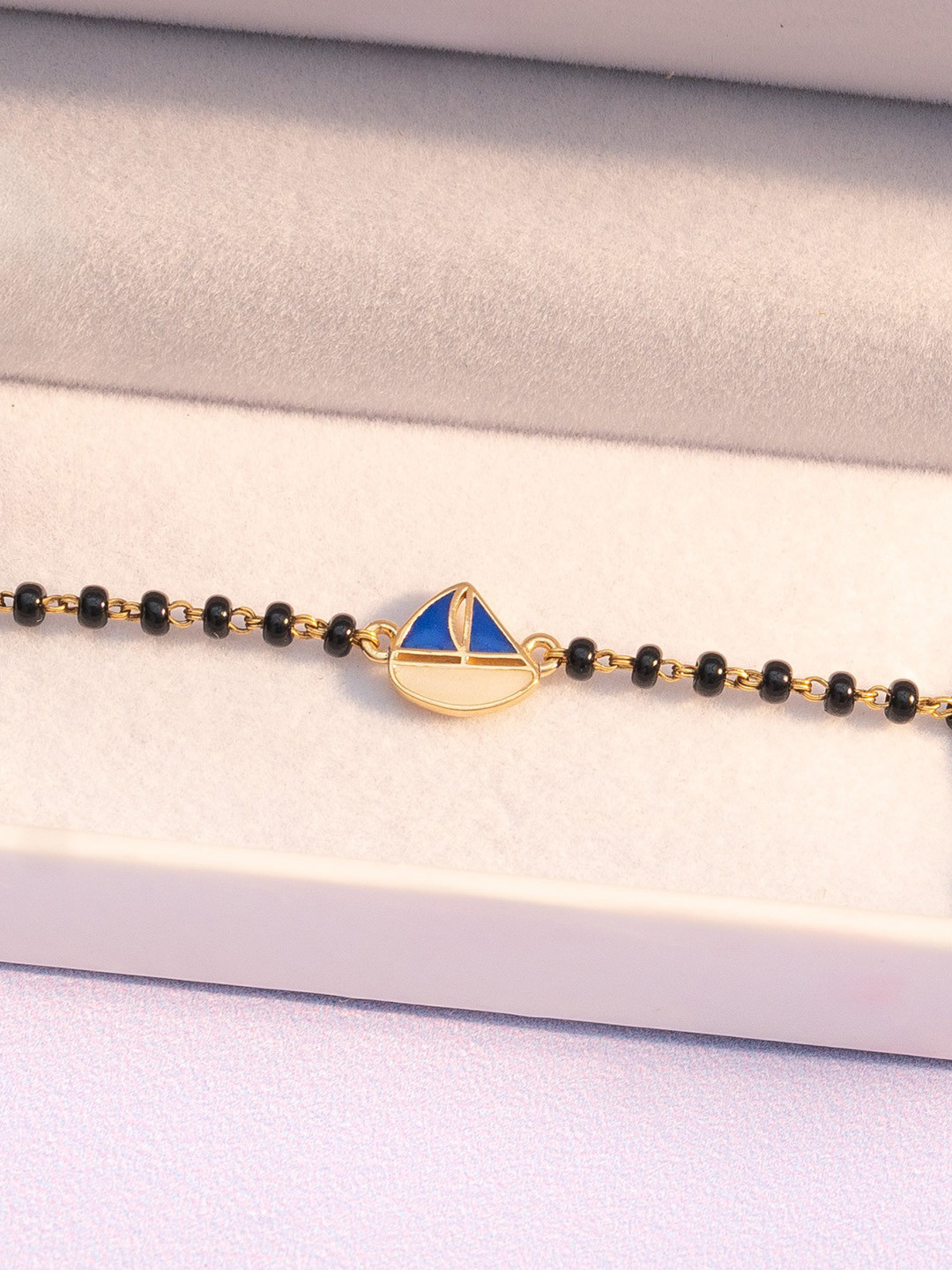 ShimmerTots Unisex Kids 925 Silver 18Kt Gold Plated Ship Nazariya Bracelet