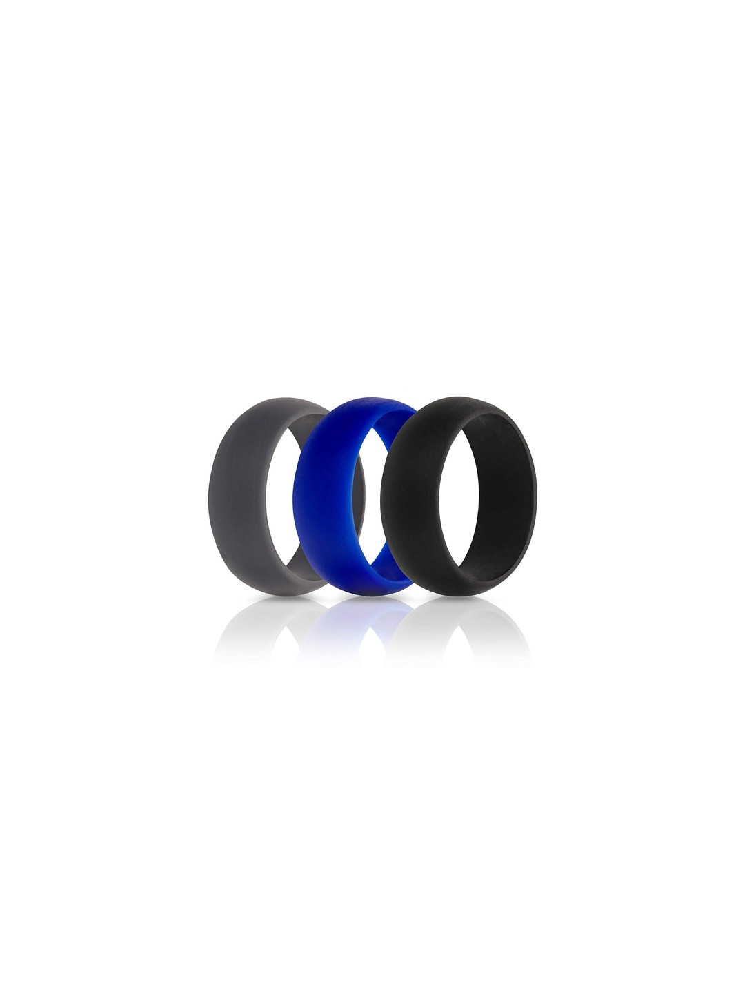 Moneekar Jewels Unisex Set of 3 Plain Silicone Finger Rings
