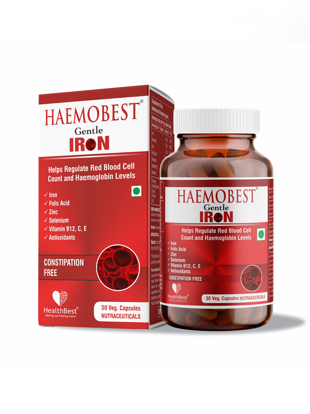HealthBest Haemobest Gentle Iron Capsules - 30 Capsules