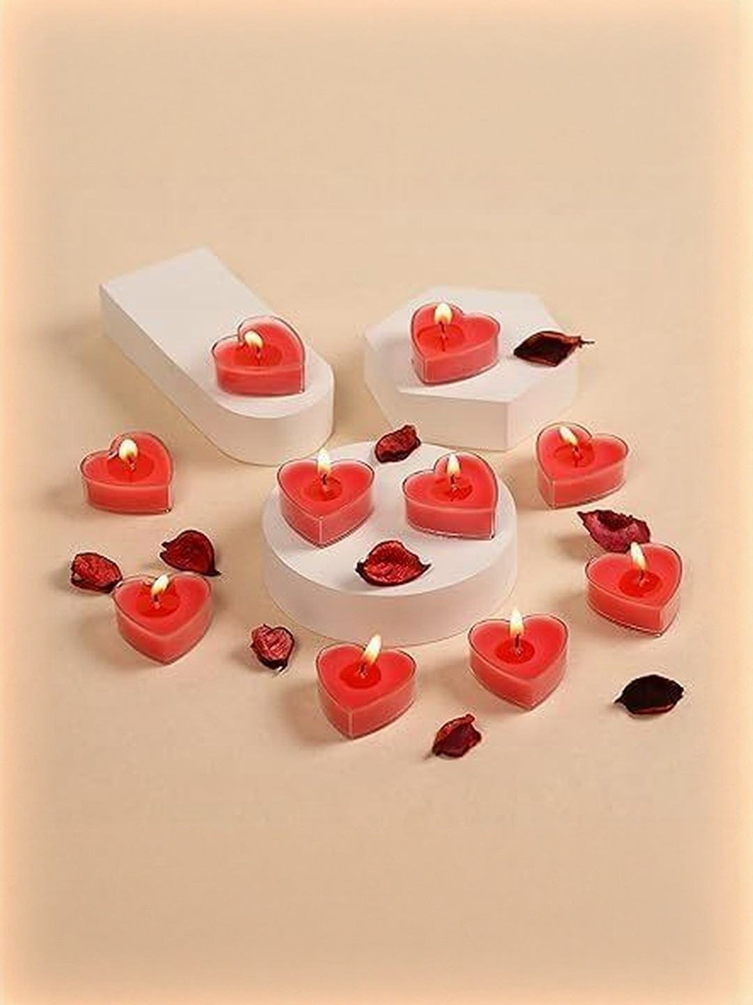 1st Time Pack Of 10 Romantic Heart-Shaped 4 Hours Burning Candle