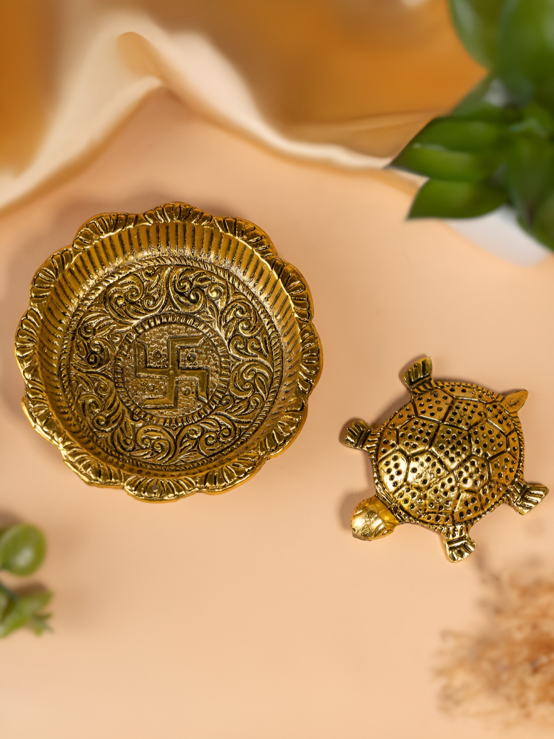 The Zappy Box Gold Toned Birds and Animals Showpiece