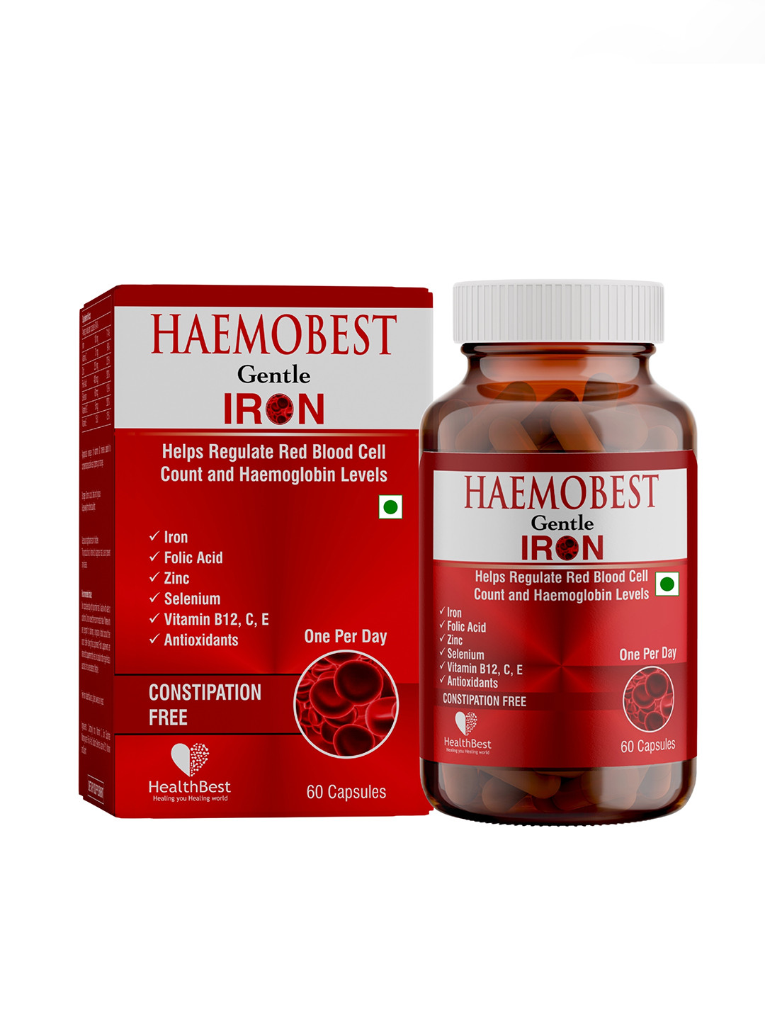HealthBest Haemobest Gentle Iron Capsules - 60 Capsules