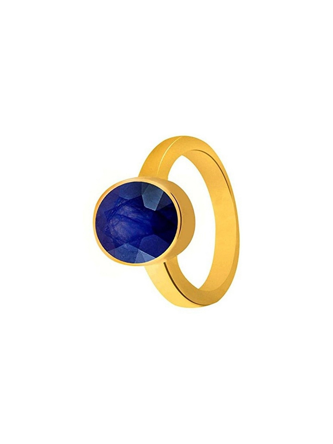 RAVIOUR LIFESTYLE Unisex Gold-Plated Bronze Sapphire Finger Ring