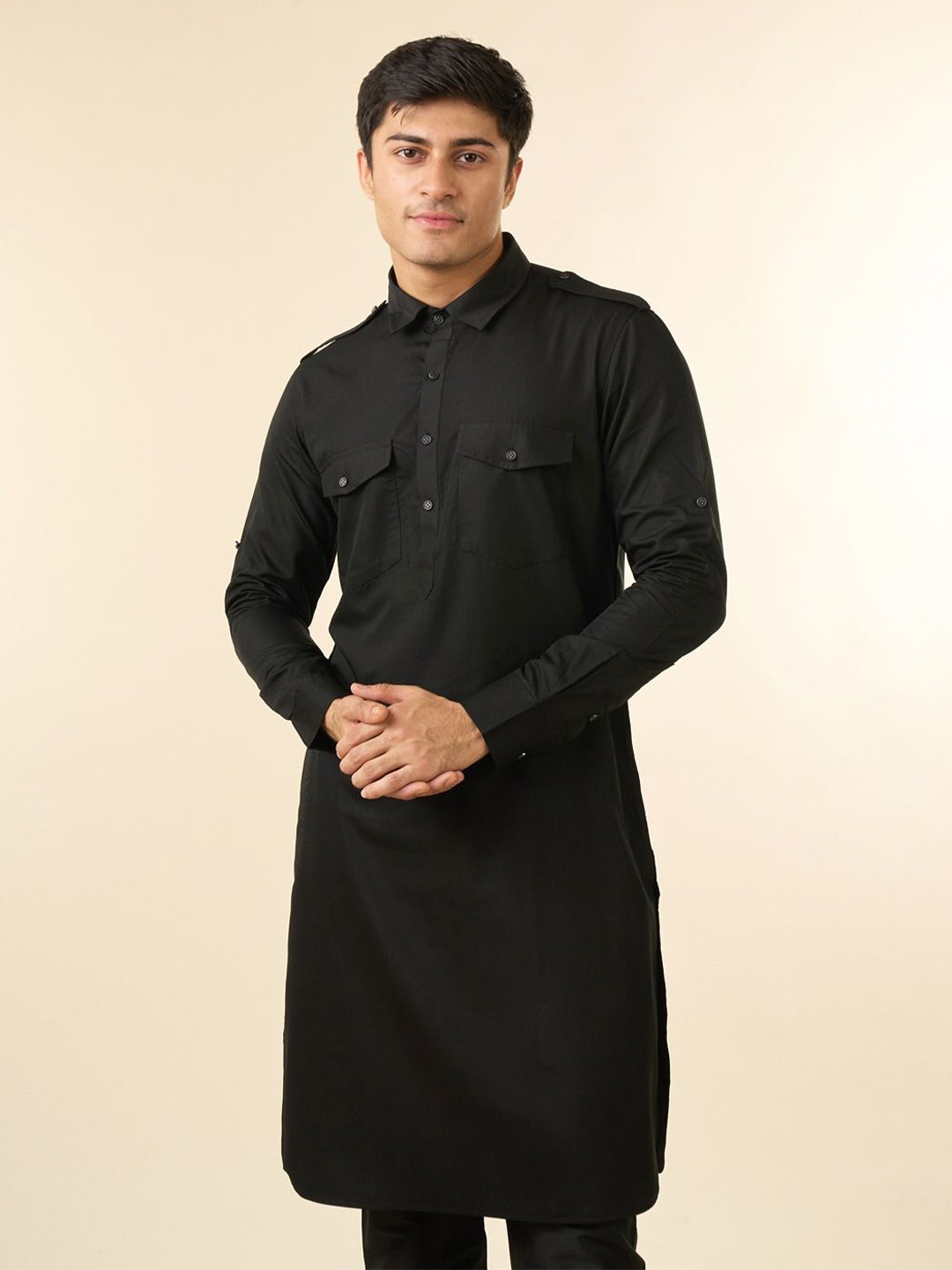 Diwas by Manyavar Shirt Collar Paithani Kurta