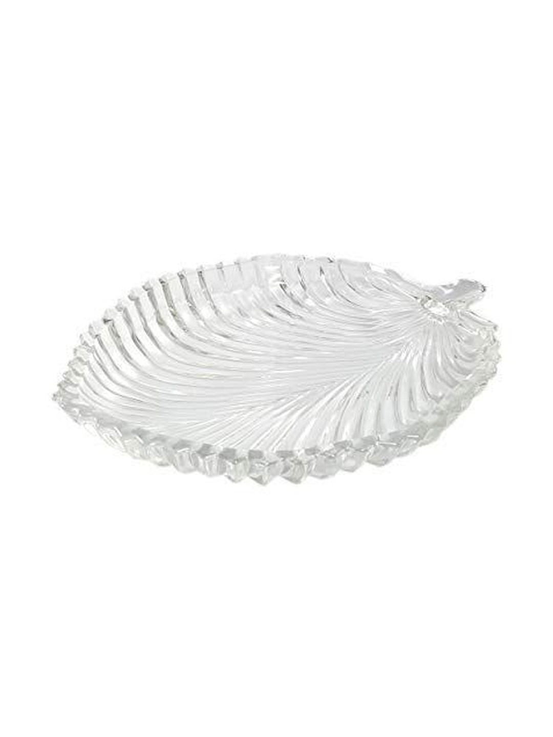 1ST TIME Pack Of 1 Transparent Textured Glass Glossy Plates
