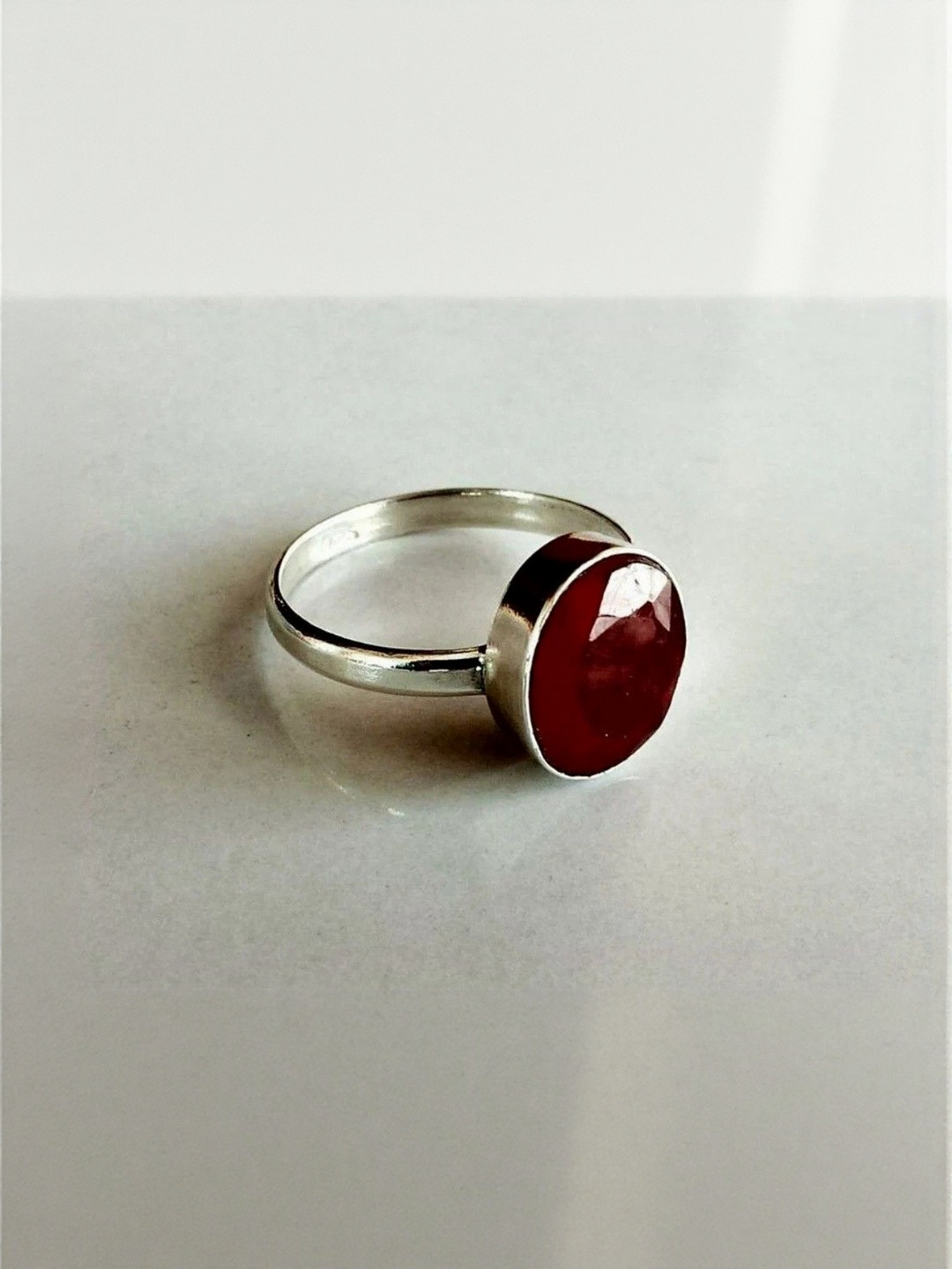 RAVIOUR LIFESTYLE Unisex Ruby Manik Brass Finger Ring